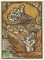 The Rich Man in Hell and the Poor Lazarus in Abraham's Lap, from Das Plenarium, Hans Schäufelein  German, Woodcut (hand-colored)
