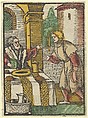 The Parable of the Banquet without Guests, from Das Plenarium, Hans Schäufelein  German, Woodcut (hand-colored)