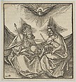 The Holy Trinity, from Hymmelwagen auff dem, wer wol lebt..., Hans Schäufelein German, Woodcut