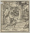 The Birds Eating the Seeds of the Sower, from Hymmelwagen auff dem, wer wol lebt..., Hans Schäufelein German, Woodcut