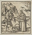 A Farmer and his Patron, from Hymmelwagen auff dem, wer wol lebt..., Hans Schäufelein German, Woodcut
