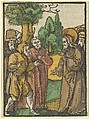Christ and the Pharisees, from Das Plenarium, Hans Schäufelein  German, Woodcut (hand-colored)