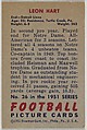 Card Number 26, Leon Hart, Fullback, Detroit Lions, from the Bowman Football series (R407-3) issued by Bowman Gum, Issued by Bowman Gum Company, Commercial color lithograph