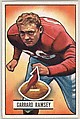Card Number 28, Garrard Ramsey, Guard, Chicago Cardinals, from the Bowman Football series (R407-3) issued by Bowman Gum, Issued by Bowman Gum Company, Commercial color lithograph
