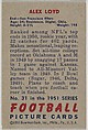Card Number 31, Alex Lyod, End, San Francisco 49ers, from the Bowman Football series (R407-3) issued by Bowman Gum, Issued by Bowman Gum Company, Commercial color lithograph