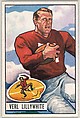Card Number 33, Verl Lillywhite, Fullback, San Francisco 49ers, from the Bowman Football series (R407-3) issued by Bowman Gum, Issued by Bowman Gum Company, Commercial color lithograph
