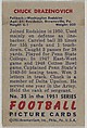 Card Number 35, Chuck Drazenovich, Fullback, Washington Redskins, from the Bowman Football series (R407-3) issued by Bowman Gum, Issued by Bowman Gum Company, Commercial color lithograph
