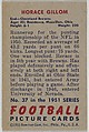 Card Number 37, Horace Gillom, End, Cleveland Browns, from the Bowman Football series (R407-3) issued by Bowman Gum, Issued by Bowman Gum Company, Commercial color lithograph