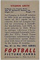 Card Number 41, Vitamin Smith, Halfback, Los Angeles Rams, from the Bowman Football series (R407-3) issued by Bowman Gum, Issued by Bowman Gum Company, Commercial color lithograph