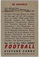 Card Number 51, Ed Sprinkle, End, Chicago Bears, from the Bowman Football series (R407-3) issued by Bowman Gum, Issued by Bowman Gum Company, Commercial color lithograph