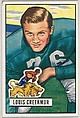 Card Number 62, Louis Creekmur, Tackle, Detroit Lions, from the Bowman Football series (R407-3) issued by Bowman Gum, Issued by Bowman Gum Company, Commercial color lithograph