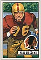Card Number 71, Paul Lipscomb, Tackle, Washington Redskins, from the Bowman Football series (R407-3) issued by Bowman Gum, Issued by Bowman Gum Company, Commercial color lithograph