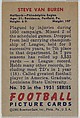 Card Number 10, Steve Van Buren, Halfback, Philadelphia Eagles, from the Bowman Football series (R407-3) issued by Bowman Gum, Issued by Bowman Gum Company, Commercial color lithograph