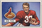 Card Number 30, Don Paul, Halfback, Chicago Cardinals, from the Bowman Football series (R407-3) issued by Bowman Gum, Issued by Bowman Gum Company, Commercial color lithograph