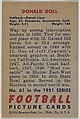 Card Number 61, Donald Doll, Halfback, Detroit Lions, from the Bowman Football series (R407-3) issued by Bowman Gum, Issued by Bowman Gum Company, Commercial color lithograph