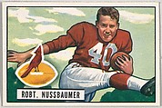 Card Number 66, Robert Nussbaumer, Halfback, Chicago Cardinals, from the Bowman Football series (R407-3) issued by Bowman Gum, Issued by Bowman Gum Company, Commercial color lithograph