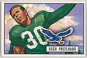 Card Number 82, Bosh Pritchard, Halfback, Philadelphia Eagles, from the Bowman Football series (R407-3) issued by Bowman Gum, Issued by Bowman Gum Company, Commercial color lithograph