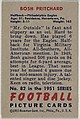 Card Number 82, Bosh Pritchard, Halfback, Philadelphia Eagles, from the Bowman Football series (R407-3) issued by Bowman Gum, Issued by Bowman Gum Company, Commercial color lithograph