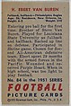 Card Number 84, H. Ebert Van Buren, Fullback and Halfback, Philadelphia Eagles, from the Bowman Football series (R407-3) issued by Bowman Gum, Issued by Bowman Gum Company, Commercial color lithograph