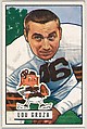 Card Number 75, Lou Groza, Tackle, Cleveland Browns, from the Bowman Football series (R407-3) issued by Bowman Gum, Issued by Bowman Gum Company, Commercial color lithograph