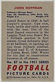 Card Number 87, John Hoffman, Fullback, Chicago Bears, from the Bowman Football series (R407-3) issued by Bowman Gum, Issued by Bowman Gum Company, Commercial color lithograph