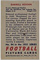 Card Number 94, Darrell Hogan, Guard, Pittsburgh Steelers, from the Bowman Football series (R407-3) issued by Bowman Gum, Issued by Bowman Gum Company, Commercial color lithograph