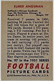 Card Number 97, Elmer Angsman, Halfback, Chicago Cardinals, from the Bowman Football series (R407-3) issued by Bowman Gum, Issued by Bowman Gum Company, Commercial color lithograph