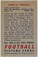 Card Number 100, John Prchlik, Tackle, Detroit Lions, from the Bowman Football series (R407-3) issued by Bowman Gum, Issued by Bowman Gum Company, Commercial color lithograph