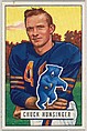Card Number 123, Chuck Hunsinger, Halfback, Chicago Bears, from the Bowman Football series (R407-3) issued by Bowman Gum, Issued by Bowman Gum Company, Commercial color lithograph