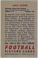 Card Number 124, Jack Cloud, Fullback, Green Bay Packers, from the Bowman Football series (R407-3) issued by Bowman Gum, Issued by Bowman Gum Company, Commercial color lithograph
