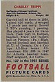 Card Number 137, Charley Trippi, Halfback, Chicago Cardinals, from the Bowman Football series (R407-3) issued by Bowman Gum, Issued by Bowman Gum Company, Commercial color lithograph