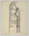 Design for a niche, Anonymous, German, 19th century (?) German, Graphite, pen and gray ink, gray wash