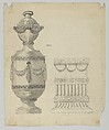 Design for a container and a base, Anonymous, German, 19th century (?) German, Graphite, pen and gray ink, gray wash