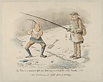 The Pike is a voracious fish and bites readily in the Winter months–Old Gentleman is VERY fond of fishing, John Leech British, Watercolor, pen and brown ink