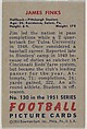 Card Number 130, James Finks, Quarterback, Pittsburgh Steelers, from the Bowman Football series (R407-3) issued by Bowman Gum, Issued by Bowman Gum Company, Commercial color lithograph