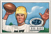 Card Number 131, Bob Gage, Halfback, Pittsburgh Steelers, from the Bowman Football series (R407-3) issued by Bowman Gum, Issued by Bowman Gum Company, Commercial color lithograph