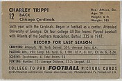 Charley Trippi, from the Bowman Football series (R407-4) issued by Bowman Gum, Issued by Bowman Gum Company, Commercial color lithograph