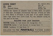 Leon Hart, from the Bowman Football series (R407-4) issued by Bowman Gum, Issued by Bowman Gum Company, Commercial color lithograph