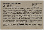 Tom Thompson, from the Bowman Football series (R407-4) issued by Bowman Gum, Issued by Bowman Gum Company, Commercial color lithograph