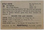 Kyle Rote, from the Bowman Football series (R407-4) issued by Bowman Gum, Issued by Bowman Gum Company, Commercial color lithograph