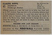 Claude Hipps, University of Georgia, from the Bowman Football series (R407-4) issued by Bowman Gum, Issued by Bowman Gum Company, Commercial color lithograph
