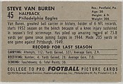 Steve Van Buren, from the Bowman Football series (R407-4) issued by Bowman Gum, Issued by Bowman Gum Company, Commercial color lithograph