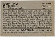 Joseph Bach, from the Bowman Football series (R407-4) issued by Bowman Gum, Issued by Bowman Gum Company, Commercial color lithograph