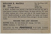 William McColl, Stanford,  from the Bowman Football series (R407-4) issued by Bowman Gum, Issued by Bowman Gum Company, Commercial color lithograph
