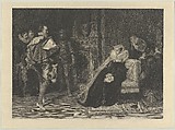 Mary Stuart Listening to the Order of Her Execution, Doris Raab  German, Steel engraving; proof