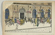 Café Heinrichhof, Moriz Jung Austrian, Color lithograph