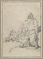 Three Actors, Jan Miel  Flemish, Black chalk