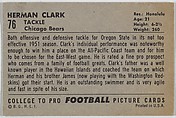 Herman Clark, Oregon State University, from the Bowman Football series (R407-4) issued by Bowman Gum, Issued by Bowman Gum Company, Commercial color lithograph