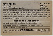 1951 Bowman Regular (Football) Card# 46 Pete Pihos of the Philadelphia  Eagles ExMt Condition at 's Sports Collectibles Store