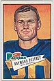 Raymond Pelfrey, Green Bay Packers, from the Bowman Football series (R407-4) issued by Bowman Gum, Issued by Bowman Gum Company, Commercial color lithograph